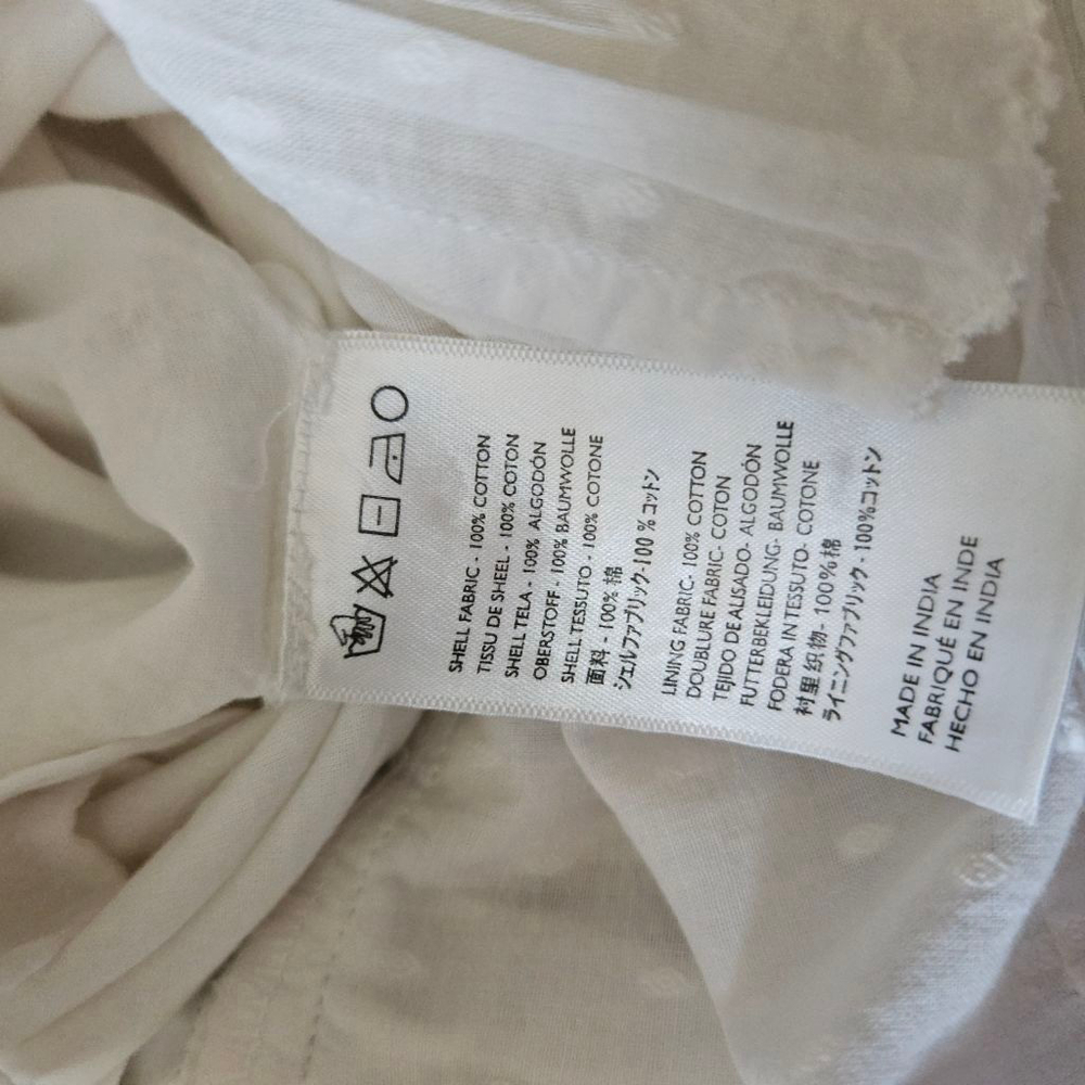 Cleobella Zane White Tiered Swiss Dot Tie Sleeve Midi Dress Womens Medium - Picture 4 of 6
